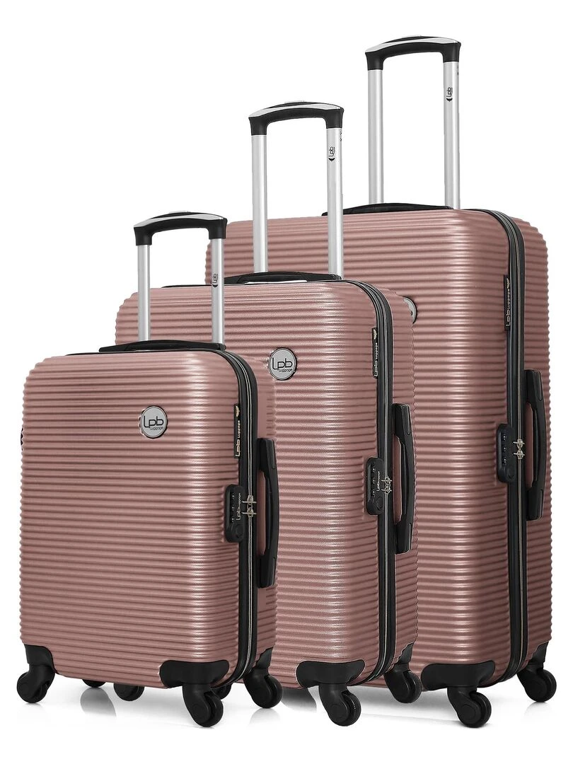 LPB Set de 3 ABS MUNICH 4 Roues Rose