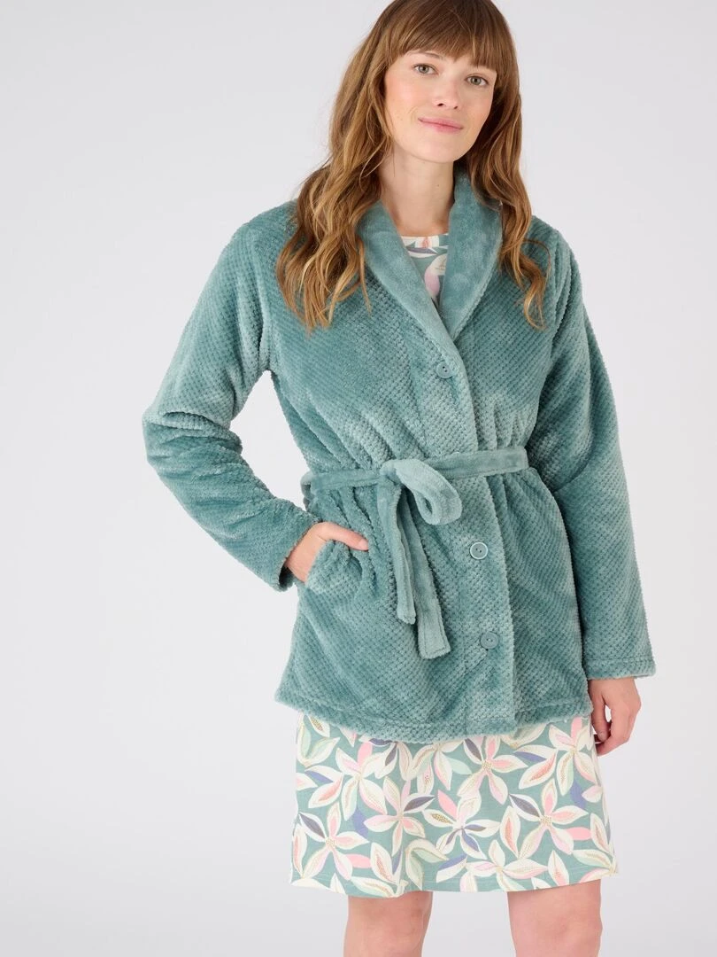 Robe de chambre maille moelleuse Thermolactyl Damart Vert anis
