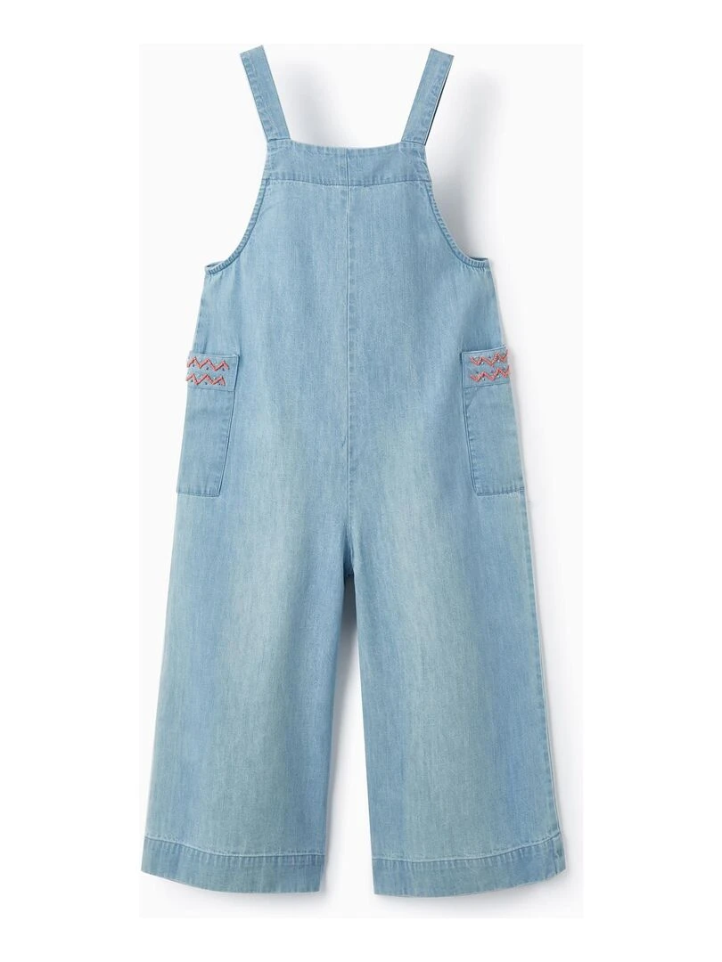 Salopette en jean léger en coton avec perles pour fille SICILIAN DAYS Bleu