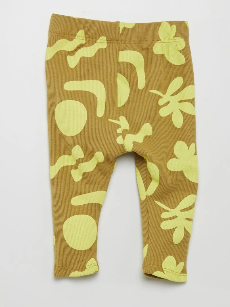 Legging côtelé   Grafik Edition   Kaki/jaune