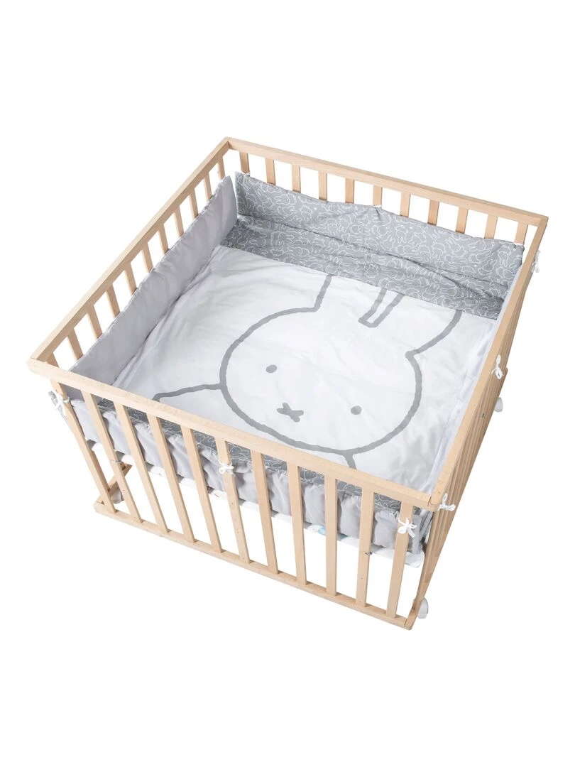 Tapis de parc universel avec bords imprimé lapin 'ROBA' miffy Gris Blanc