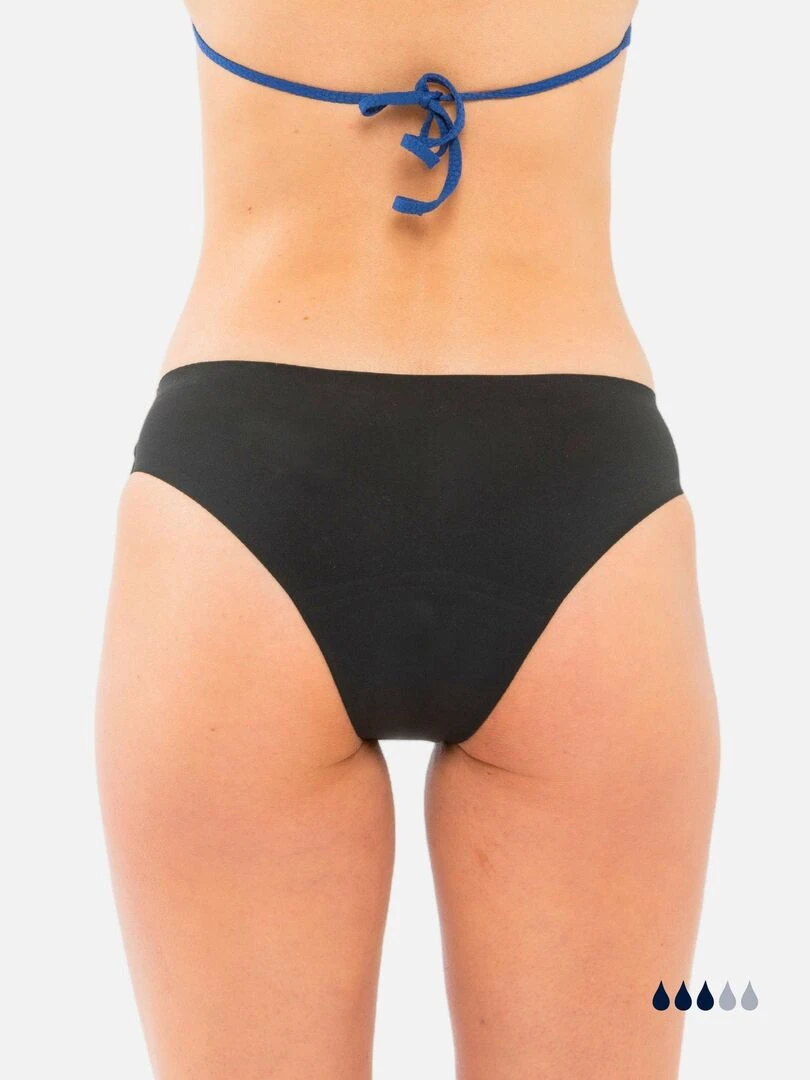 Bas de Maillot de bain Menstruel sans couture Flux moyen Nina Noir