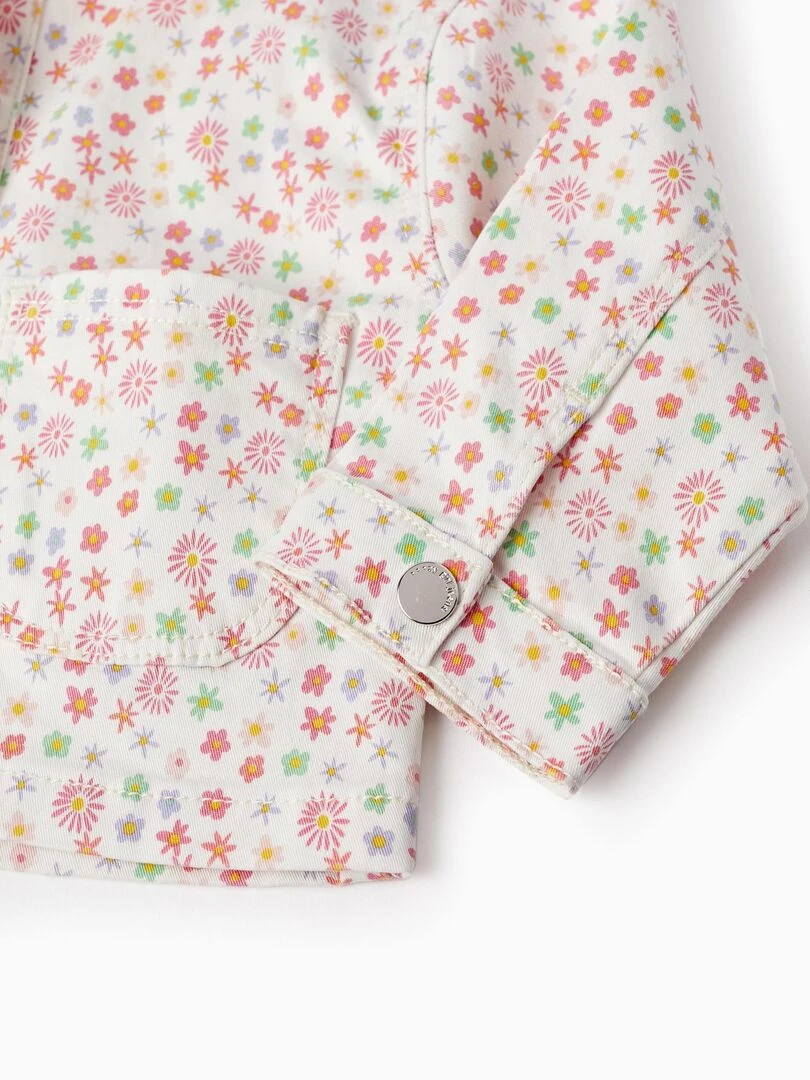 Manteau en sergé à motif floral pour bébé fille  THE WAVE TRIBE   Blanc