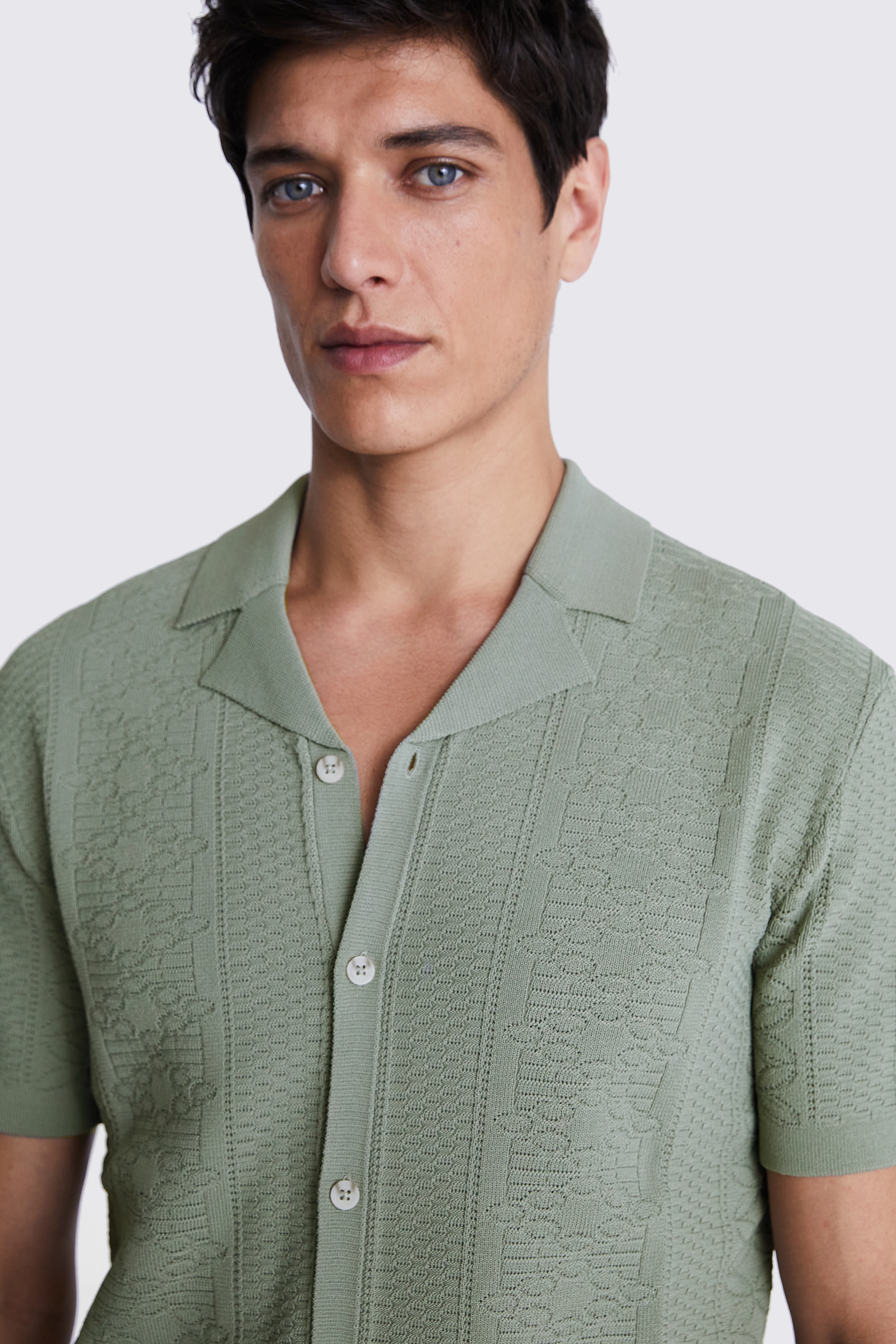 Tailored Fit White Linen Grandad Collar Shirt   Buy Online at Moss