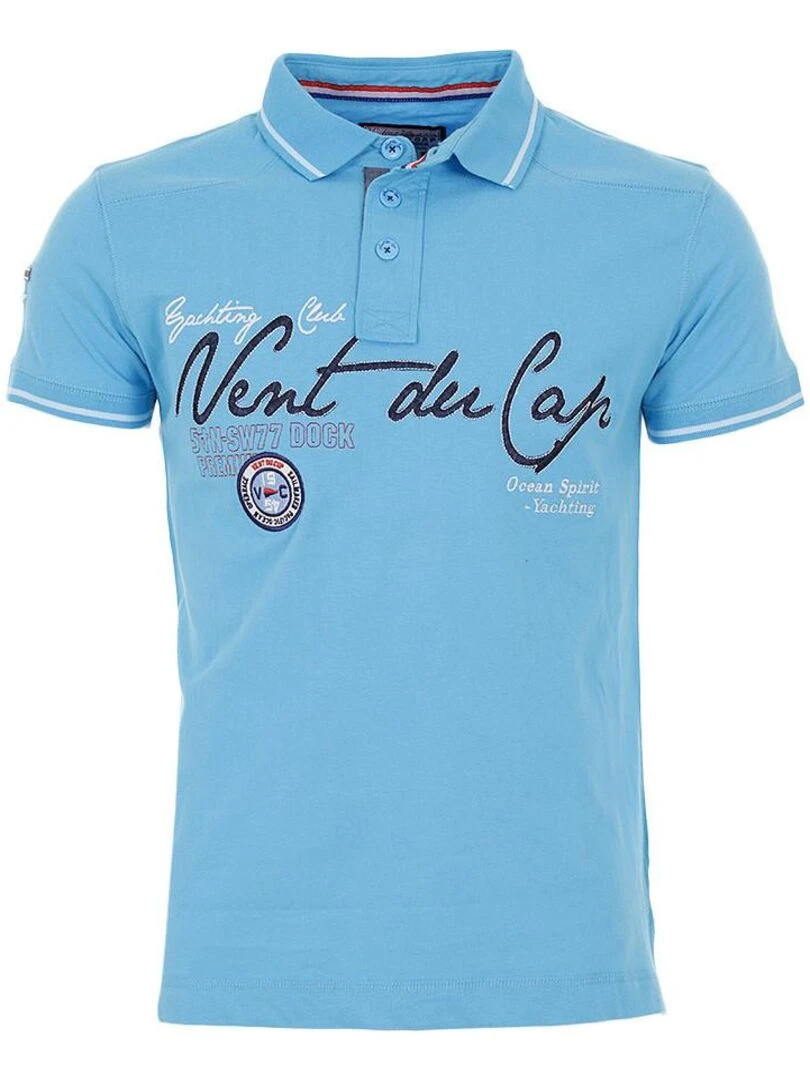 Polo manches courtes homme CAZRI VENT DU CAP Bleu turquoise