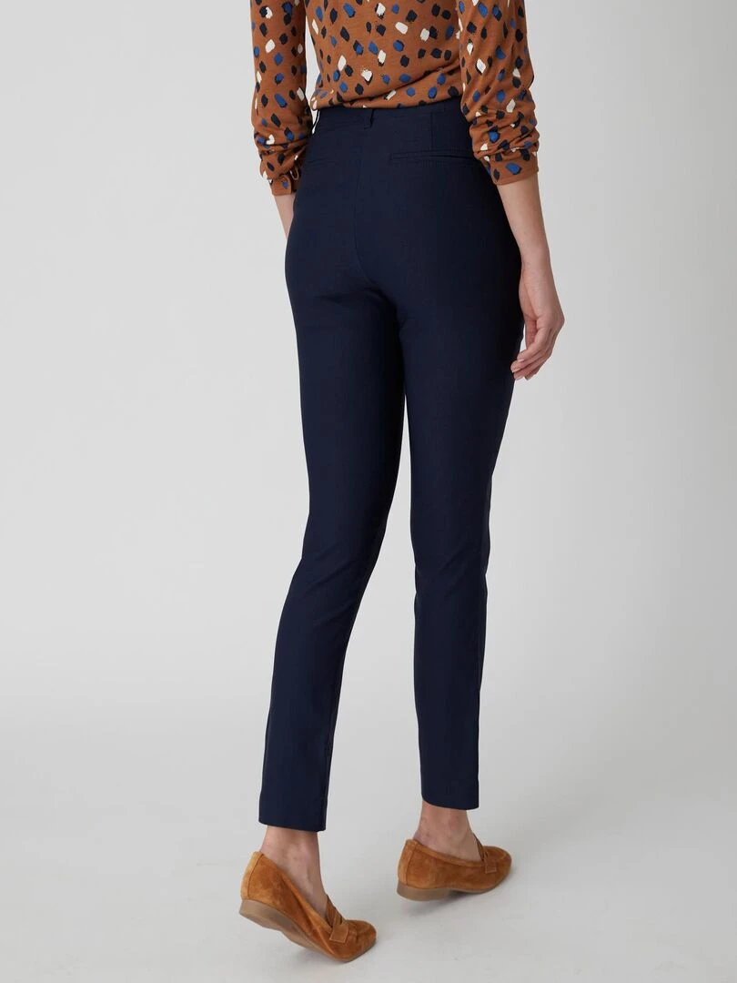 Pantalon 7/8ème toile extensible   Damart   Bleu marine