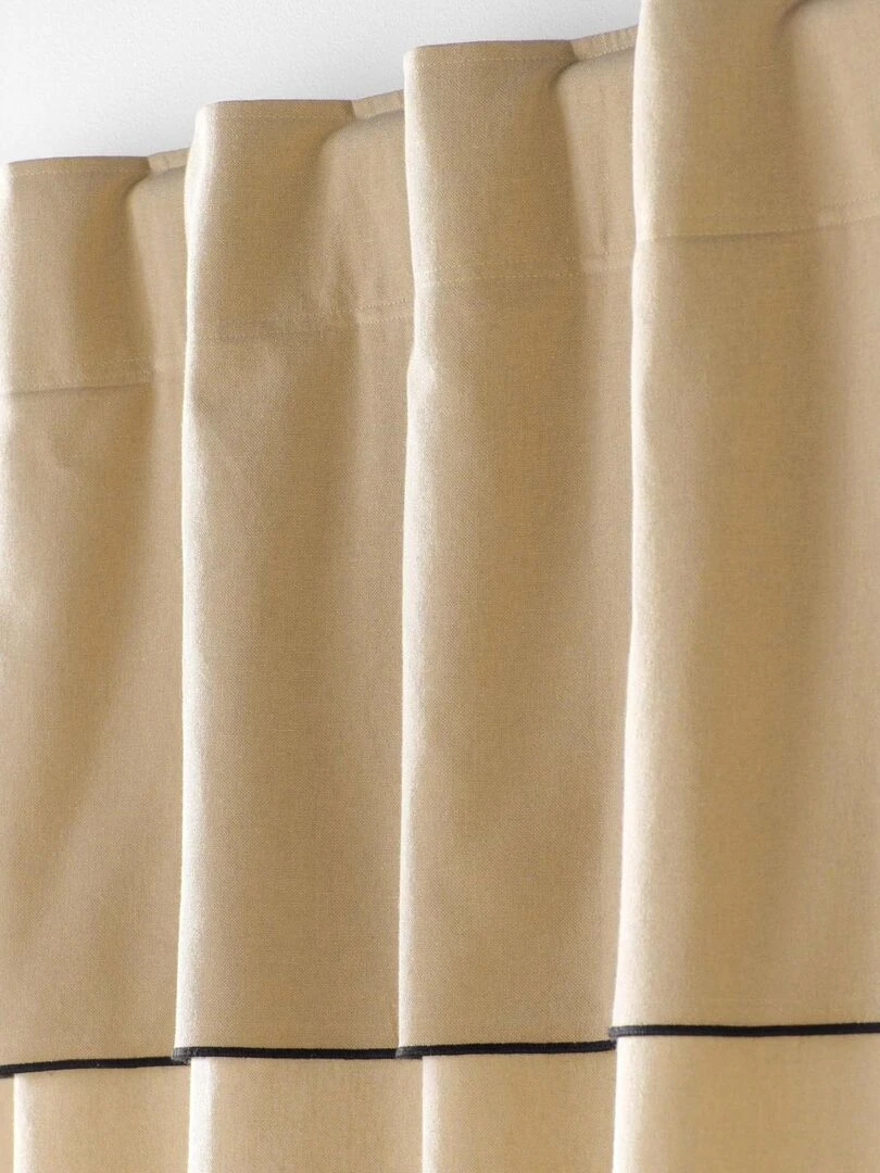 Rideau voilage surfilé passants cachés Beige