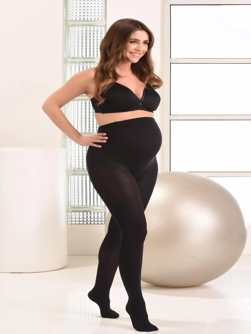 3 Pack Collants de grossesse opaques confortables 60den Noir