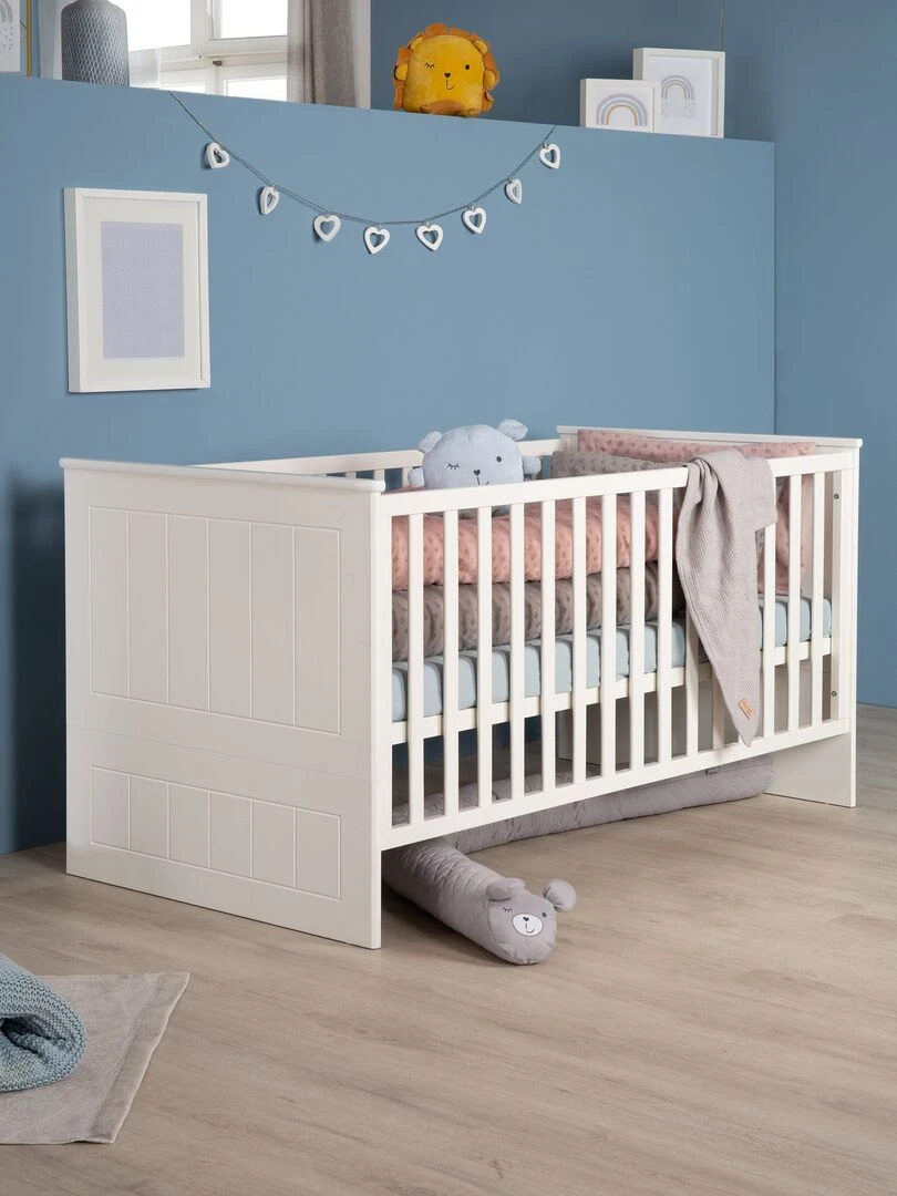 ROBA Lit bébé évolutif "Sylt"   70x140   Convertible   Hauteur Réglable   0 à 7 Ans   Blanc   Blanc