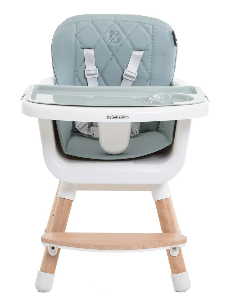 Chaise Haute bébé   Évolutive   Réglable   en Bois   2 en 1 – 6 mois jusqu’à 5 ans   vert   Vert