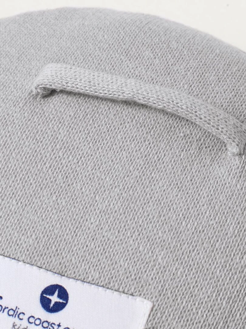 Coussin bébé en coton tricoté ballon "Welcome Little One"   Gris