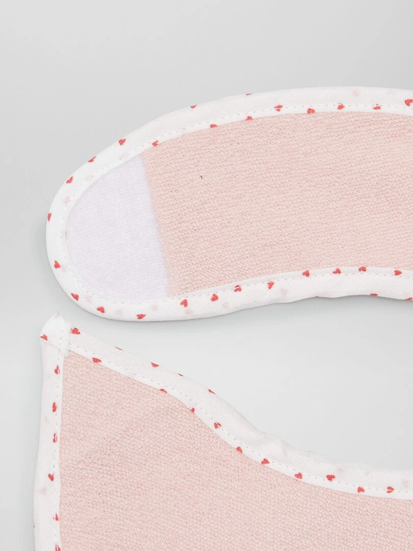 Lot de 7 bavoirs éponge à scratch   Rose