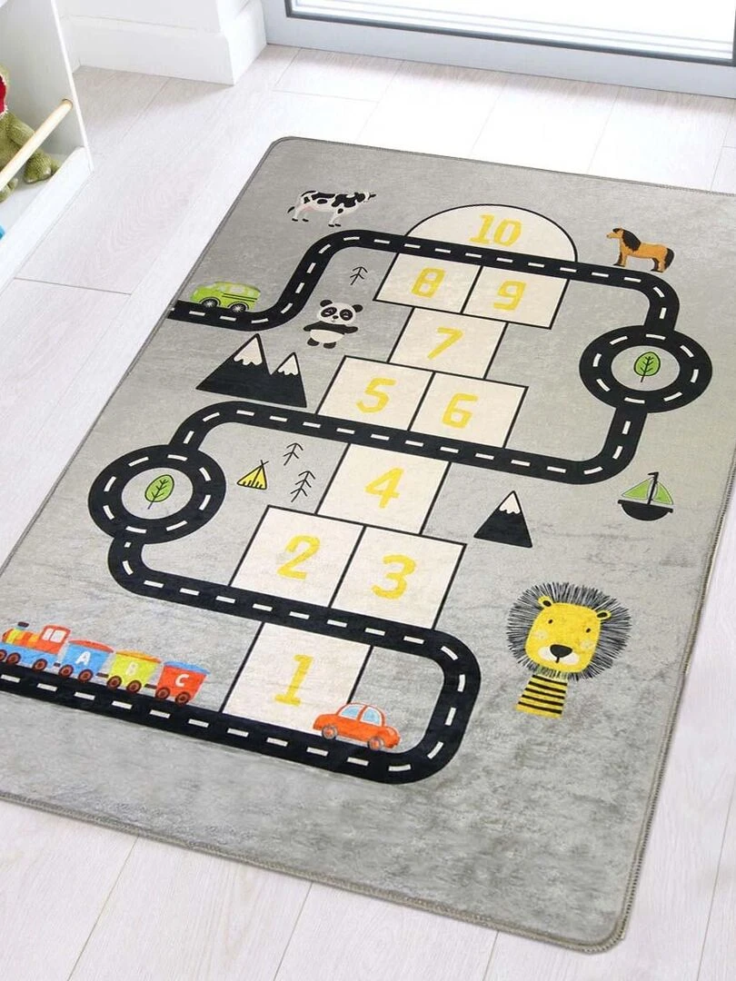 Tapis CIRCUIT Marelle Gris Gris