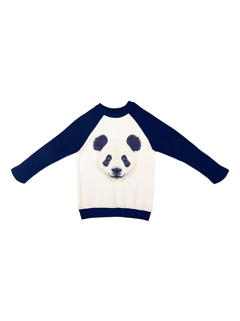 Sweat shirt Fille  Beige Noir  PANDA   'LA FAUTE A VOLTAIRE'   Beige