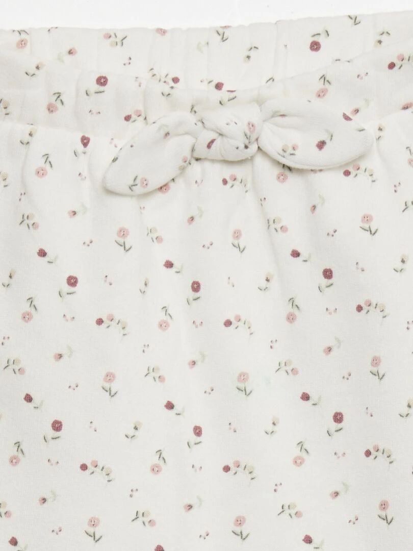 Pantalon sarouel Blanc/fleuri
