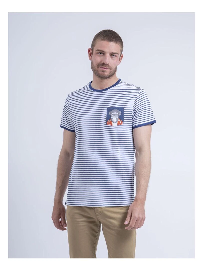 T shirt col rond NAPISINGE Bleu marine