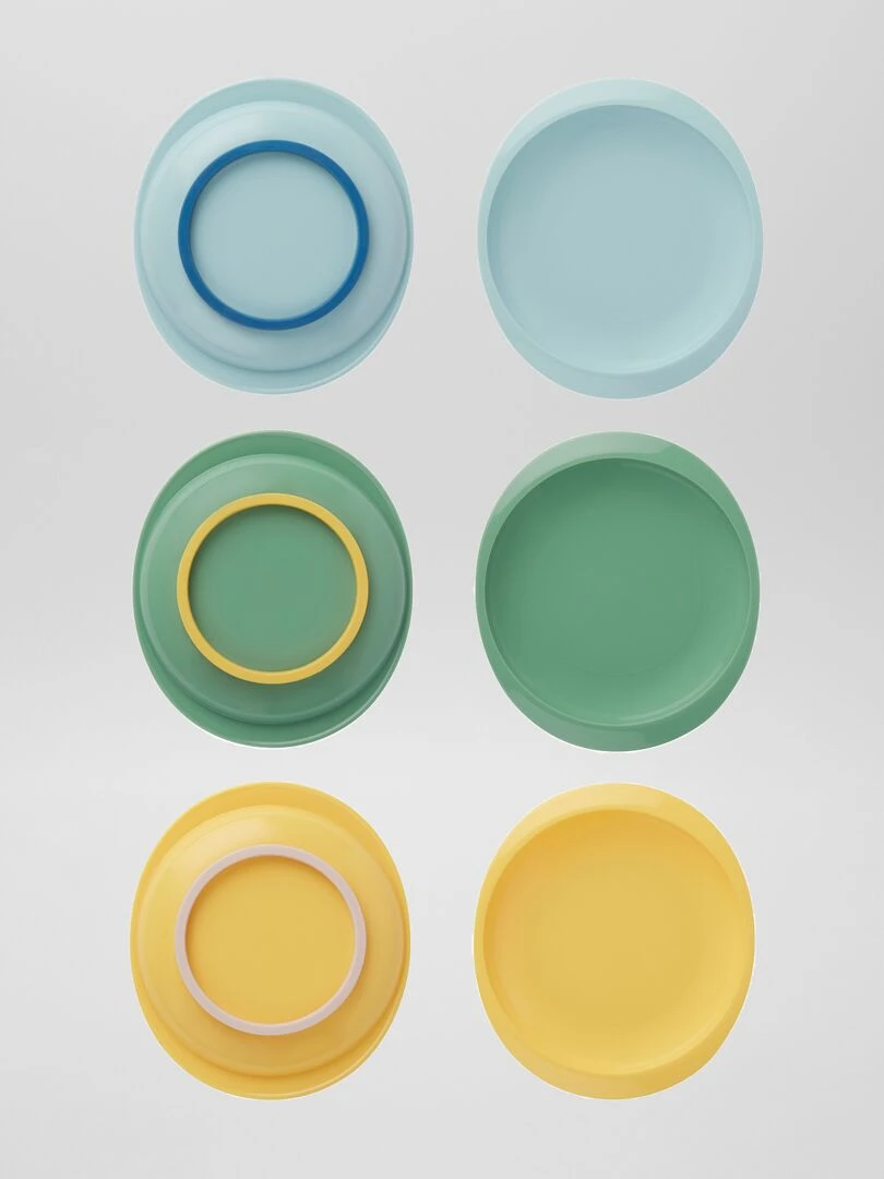 Lot de 3 assiettes 'Badabulle Jaune/bleu/vert