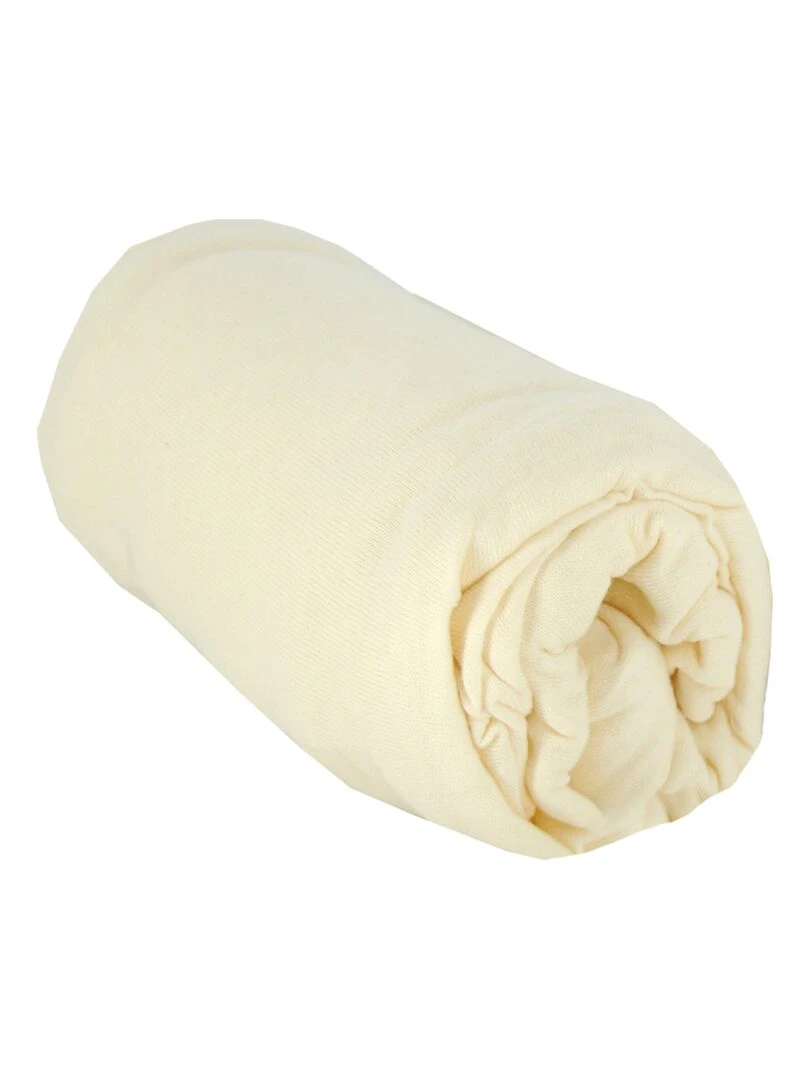 Drap housse uni 40x80 cm Ecru Beige