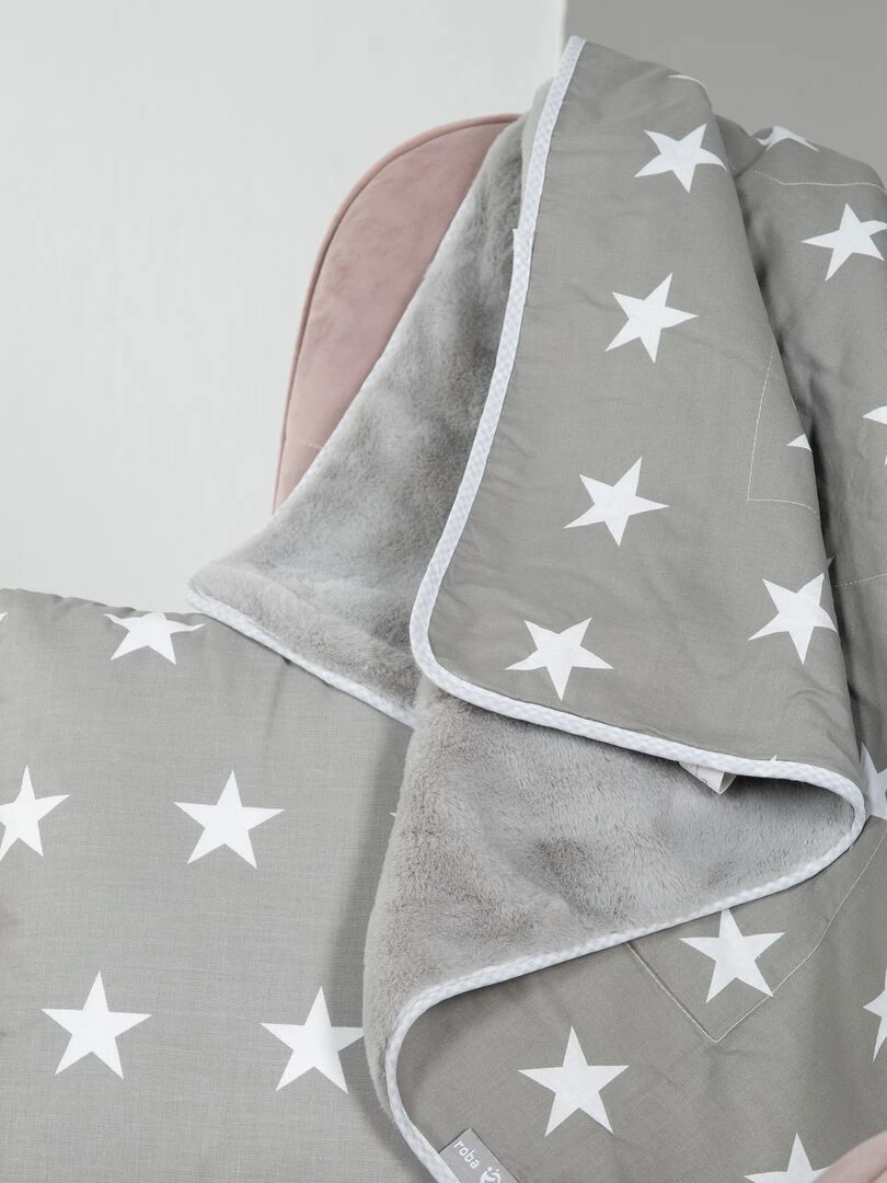 ROBA Couverture de Bébé "Little Stars"   80 x 80 cm   Gris / Blanc   Gris