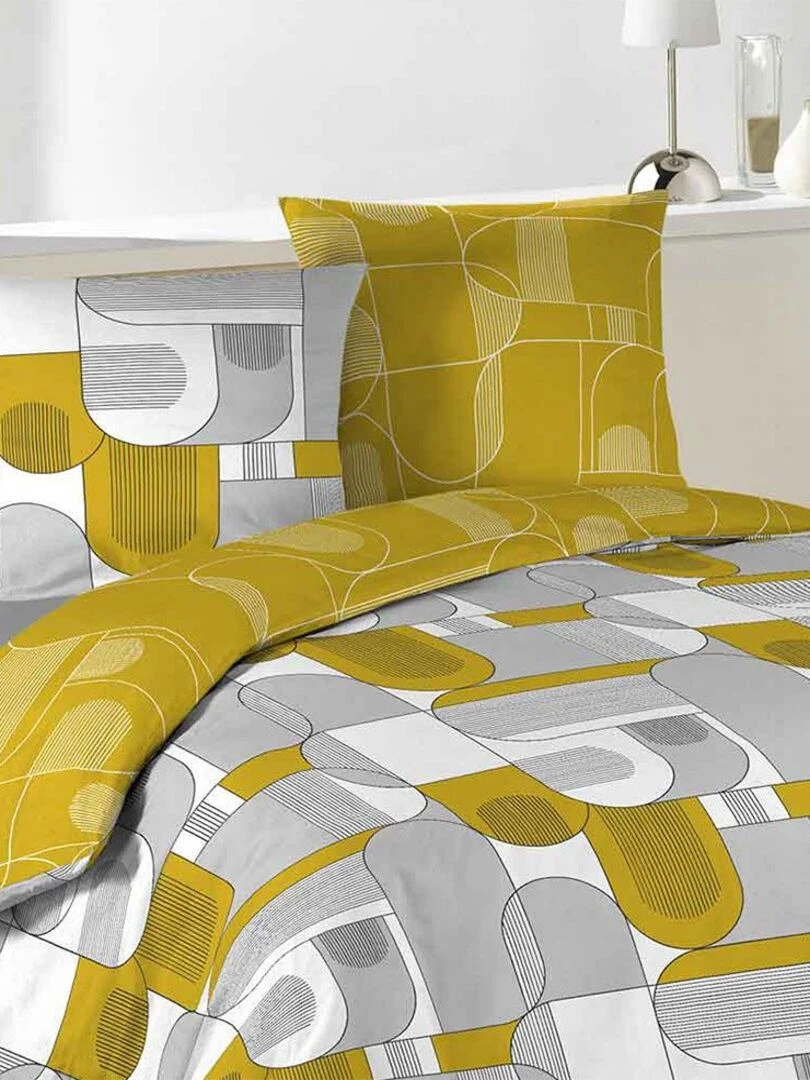 Housse de couette 240x260 + 2 taies Sotchi microfibre Jaune