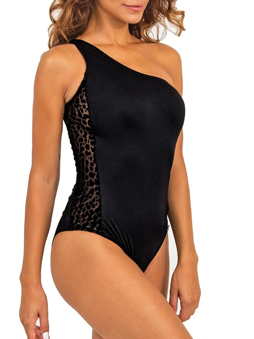 Maillot de bain 1 pièce asymétrique Jane Noir