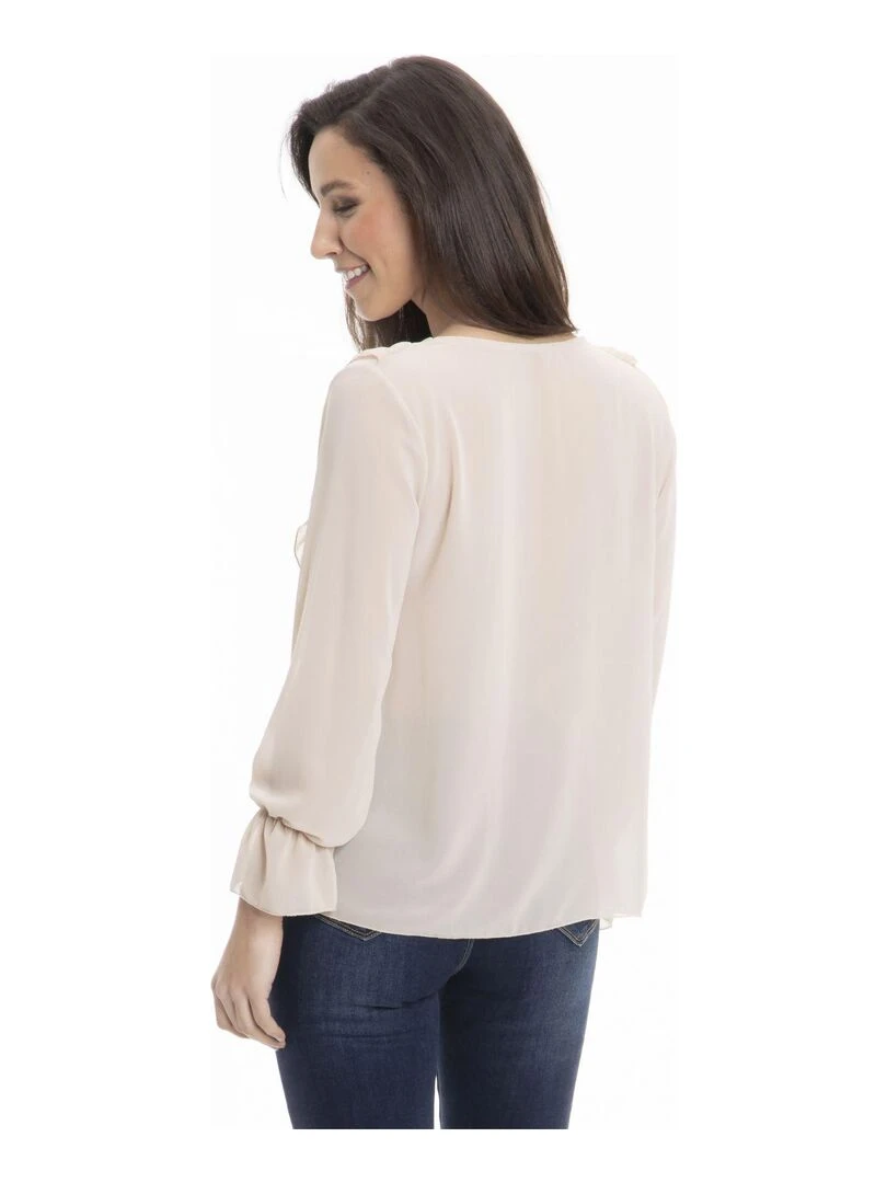 Chemise col tunisien CAROLE   Gérard Pasquier   Beige