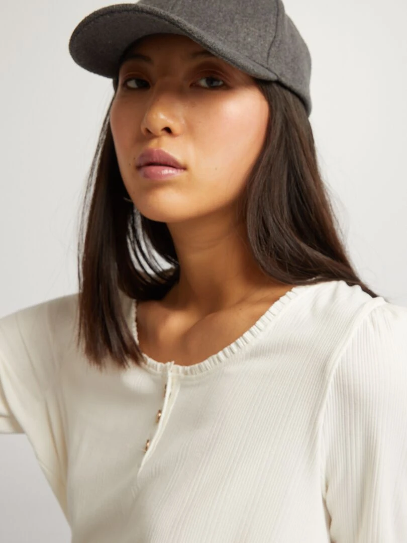 T shirt côtelé   blanc