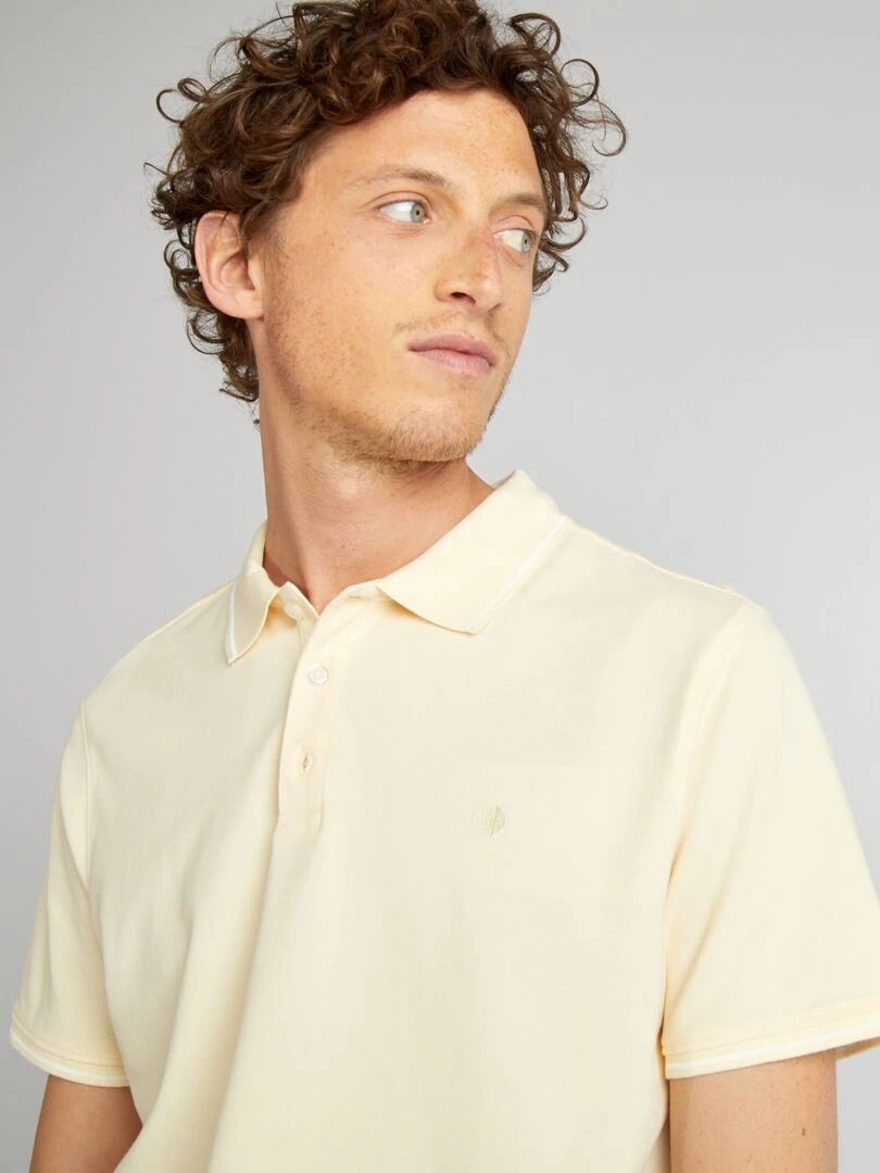 Polo en piqué de coton Jaune clair