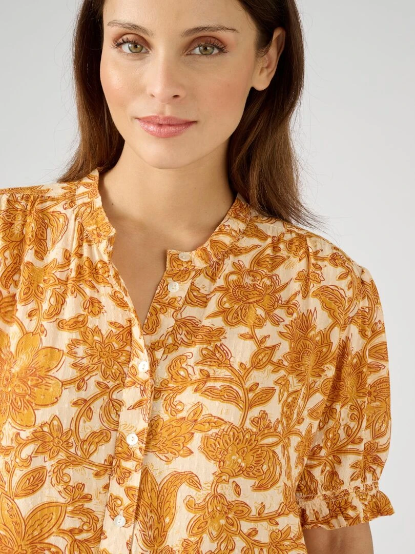 Chemisier viscose reliéfée Damart Jaune