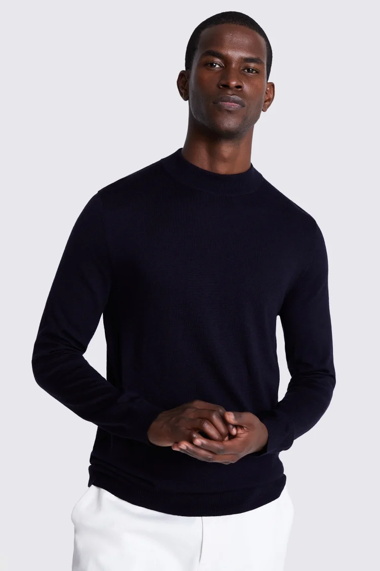 White Merino Mock-Neck Jumper   Buy Online at Moss