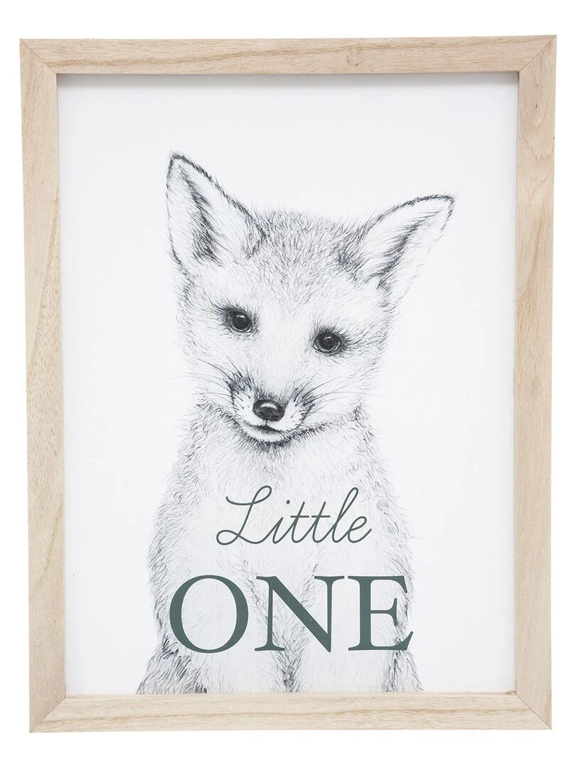 Tableau forêt renard 30x40 cm Blanc