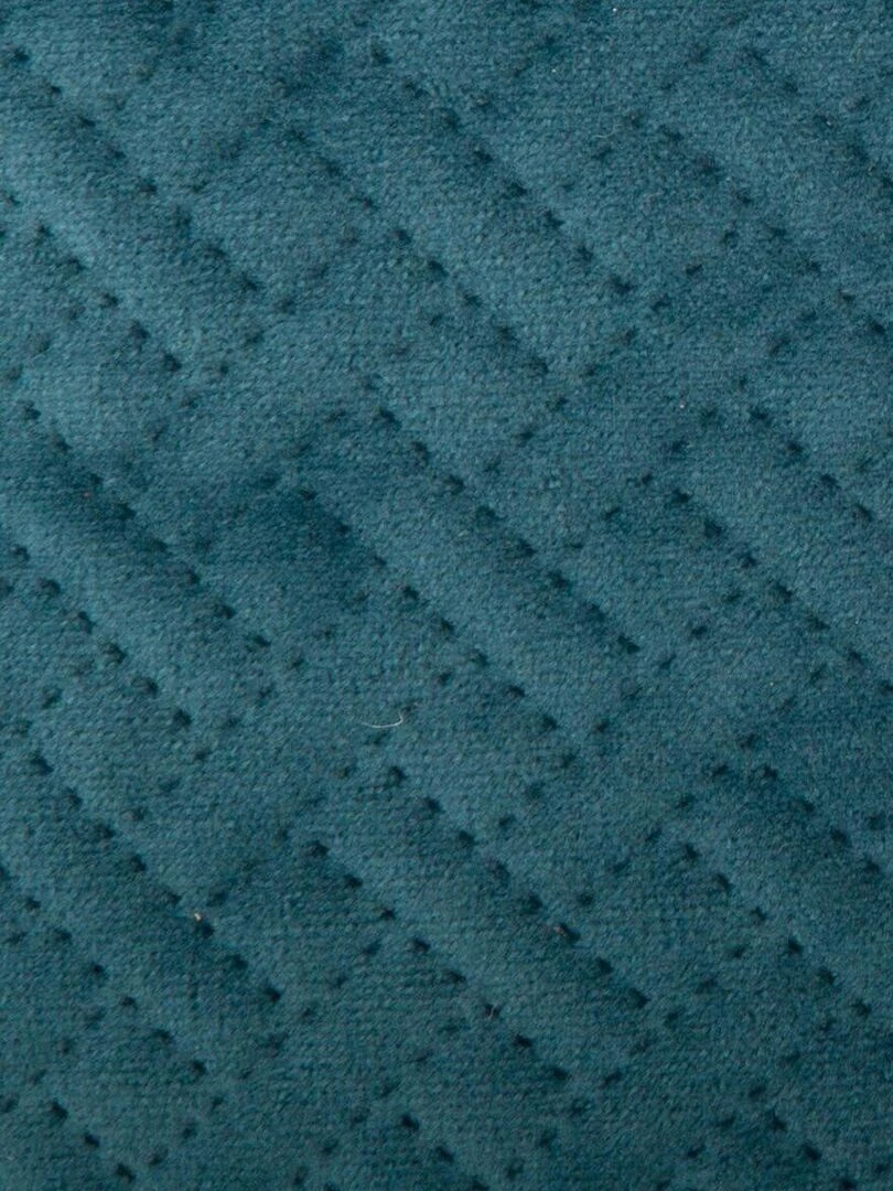 Coussin déhoussable en velours reliefé   Bleu canard