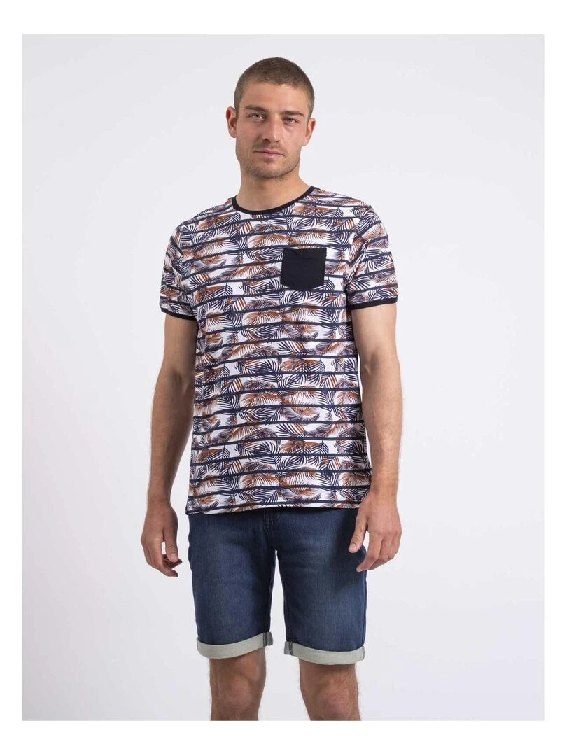 T shirt col rond NIKUTO Bleu marine