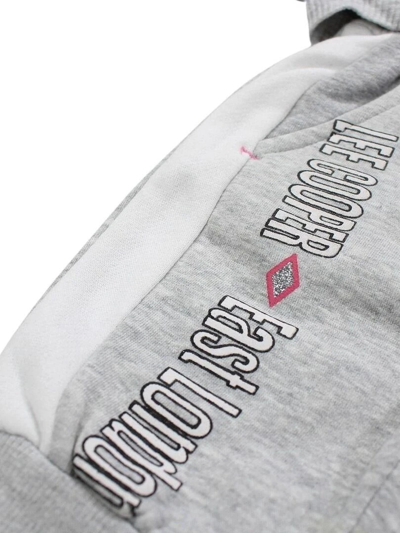 Lee Cooper   Ensemble ​​Sweat pantalon bébé fille Imprimé Logo   Gris