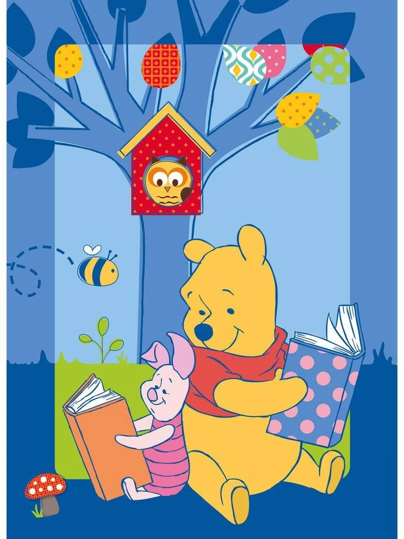 Tapis enfant WINNIE STORY Bleu 95x133 Fait en Europe Bleu
