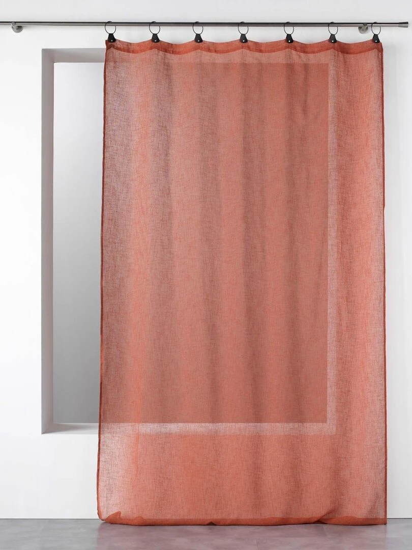 Panneau a anneaux rideau Voilage Linkae   Blanc