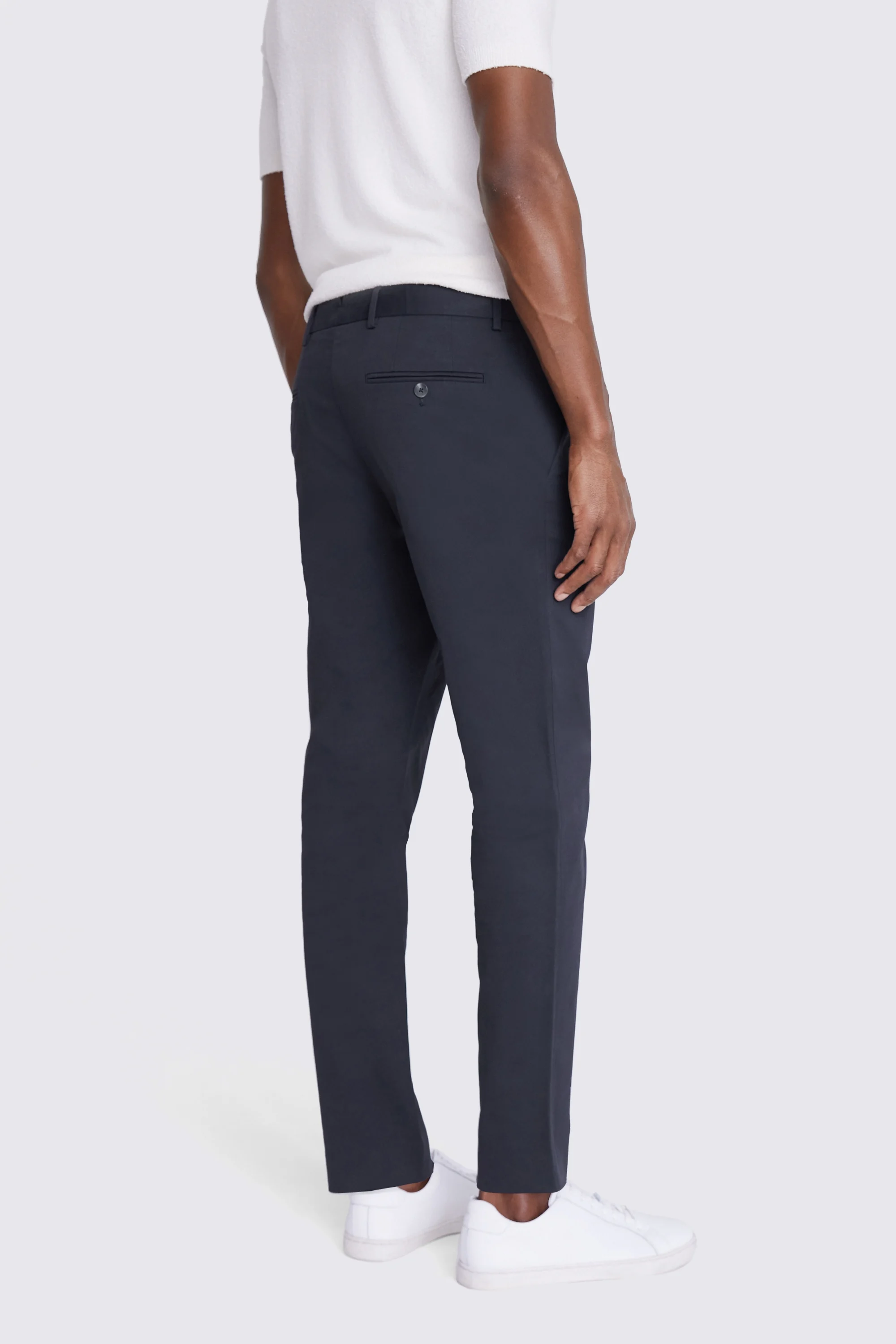 Slim Fit Navy Stretch Chinos    Buy Online at Moss