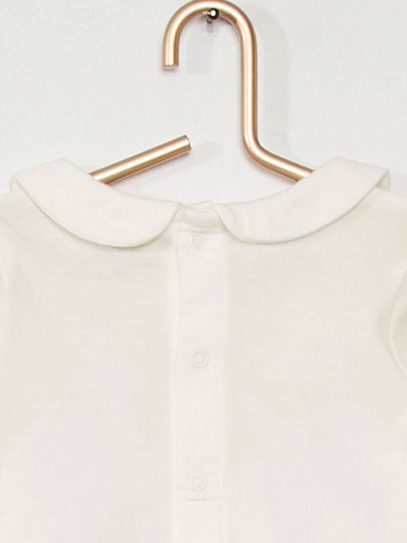 T shirt col claudine   écru