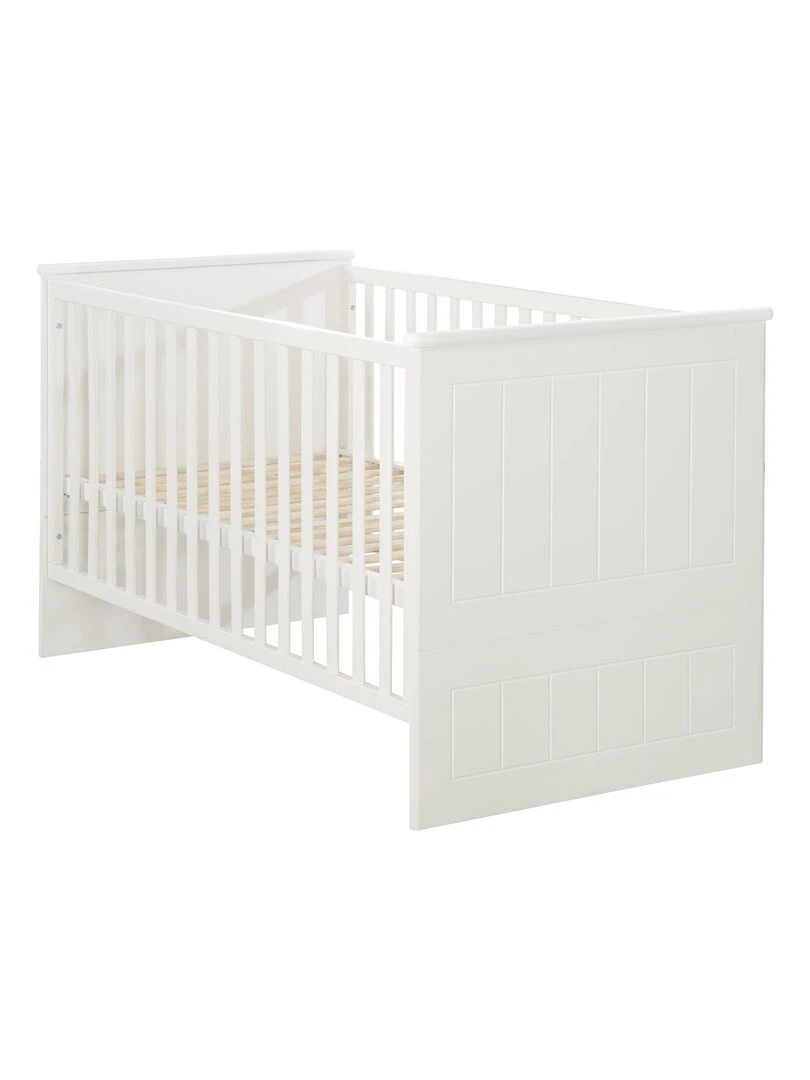 ROBA Lit bébé évolutif "Sylt" 70x140 Convertible Hauteur Réglable 0 à 7 Ans Blanc Blanc