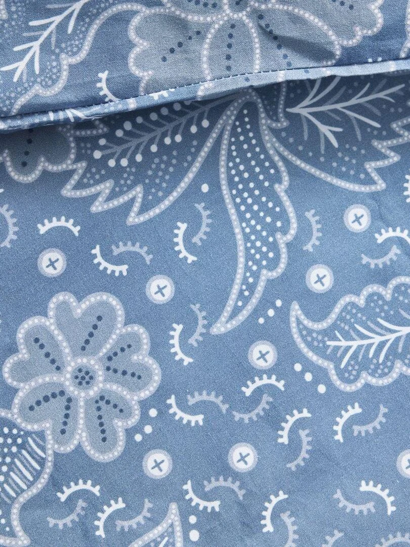 Parure de lit imprimé Floral coton SUNSHINE DAAN   Bleu