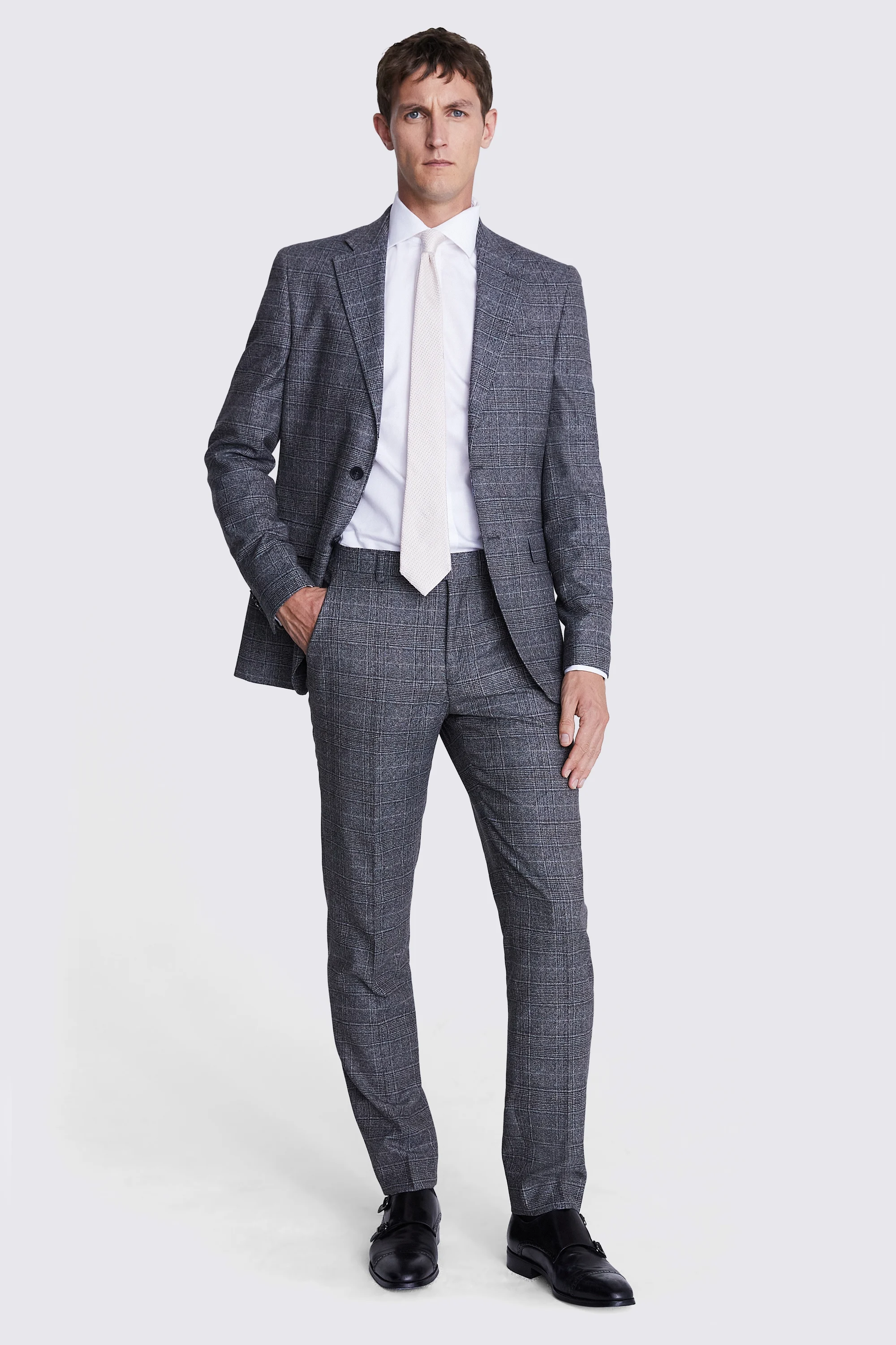 Italian Slim Fit Grey Check Jacket Buy Online at Moss