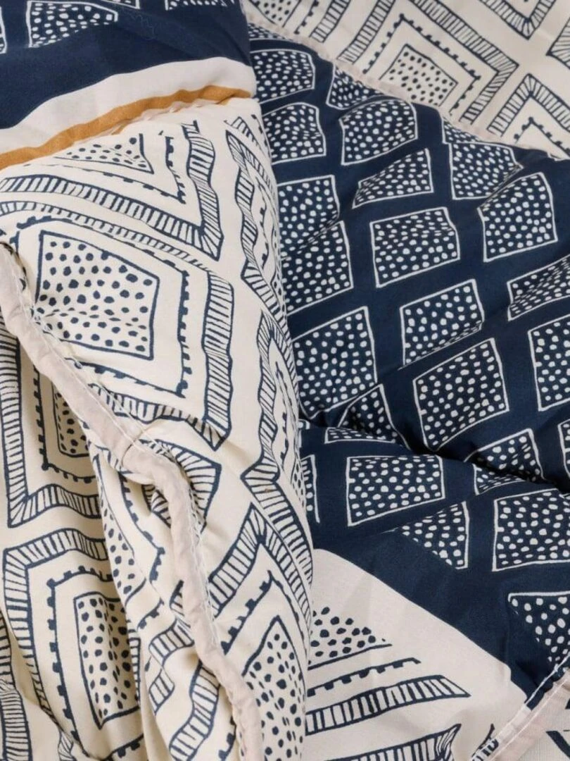 Bleu Câlin   Couette imprimée chaude Ethnique   Beige