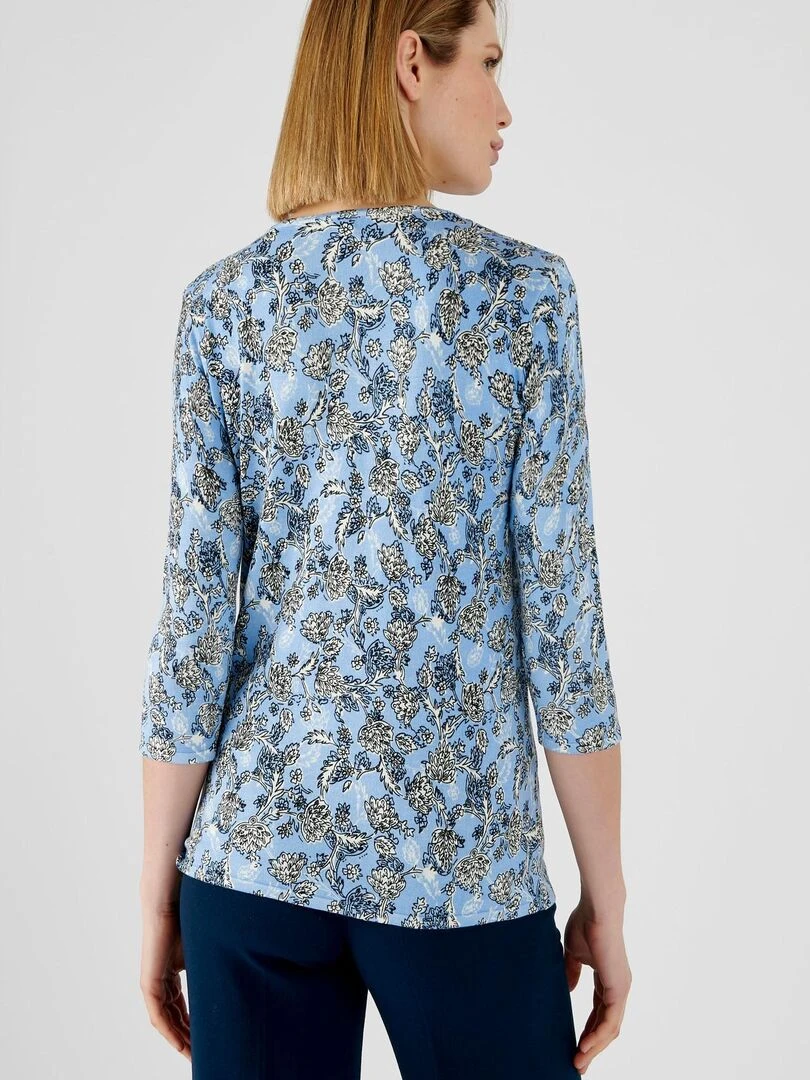 Pull maille fine manches 3/4   Damart   Bleu
