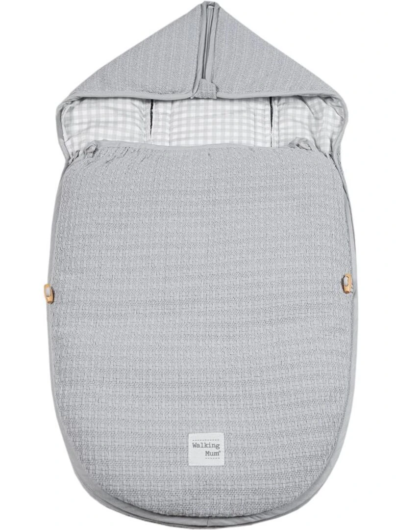 Chancelière pour nacelle & siège auto gr 0 hiver vichy gris (0 24 mois) Gris