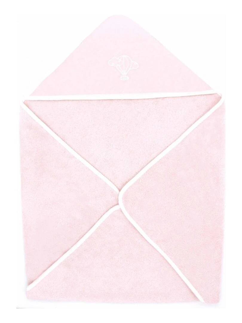 Cape de Bain Bébé 100% Coton Bio Couleur bébé 100% coton biologique Rose clair