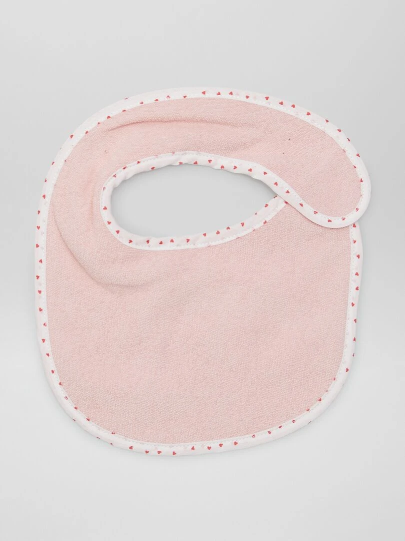 Lot de 7 bavoirs éponge à scratch   Rose