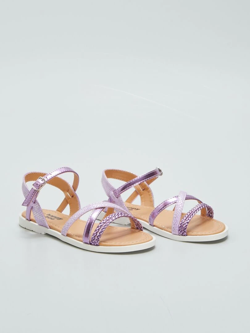 Sandales avec jeu de brides Rose