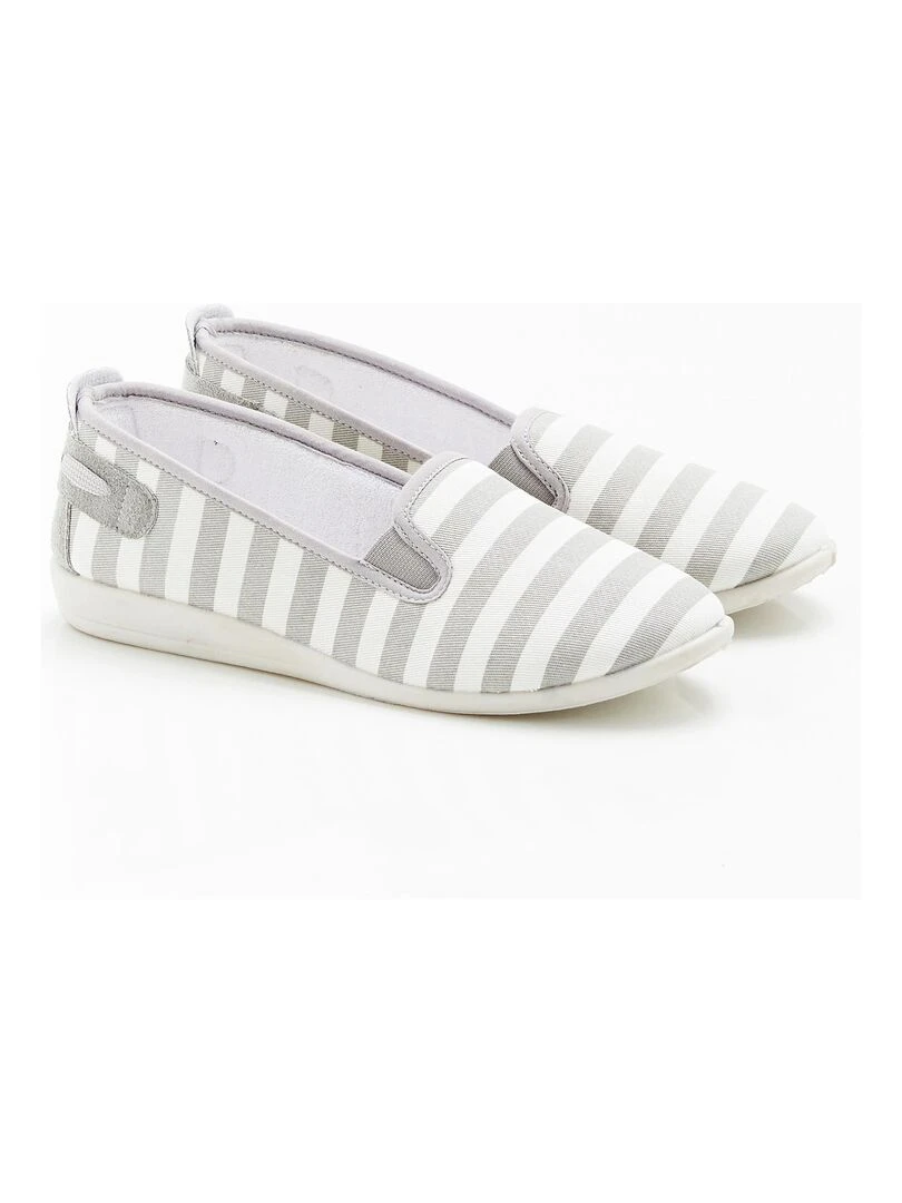 Ballerines rayées estivales Damart Gris clair