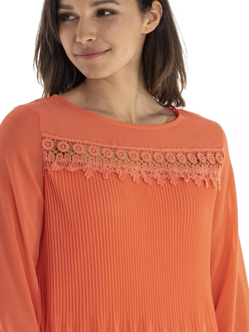 Chemisier rond CHEAN Gérard Pasquier Orange corail