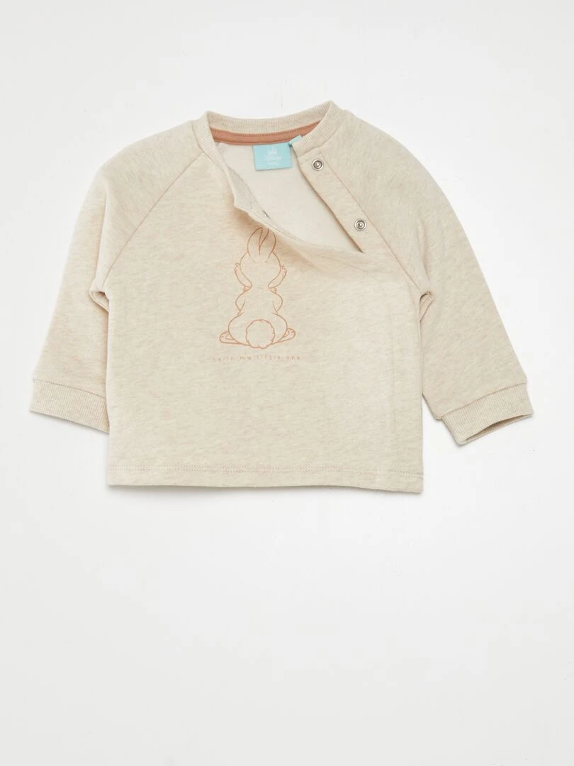 Ensemble sweat + pantalon + bavoir   Beige/marron